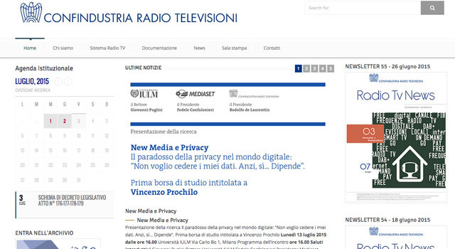 Assemblea Generale di Confindustria Radio Televisioni a Roma il 9 luglio 2015