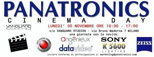 Panatronics Cinema Day il 30 novembre (e RED Italian Tour)