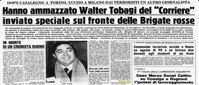 28 maggio 1980, 40 anni fa l’omicidio di Walter Tobagi